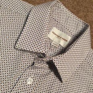 Scotch & Soda Dot Patterned long sleeve shirt Men’s SZ 15 33/34 EUC